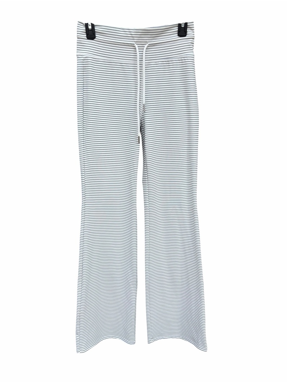 HALARA White & Gray Striped Slim Yoga Flare Lounge Pants NEW - Picture 7 of 9